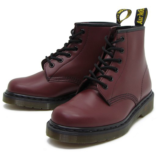 Dr.Martens - 101 6-EYE BOOT 基本款 6孔 馬丁鞋 中筒靴 (酒紅)