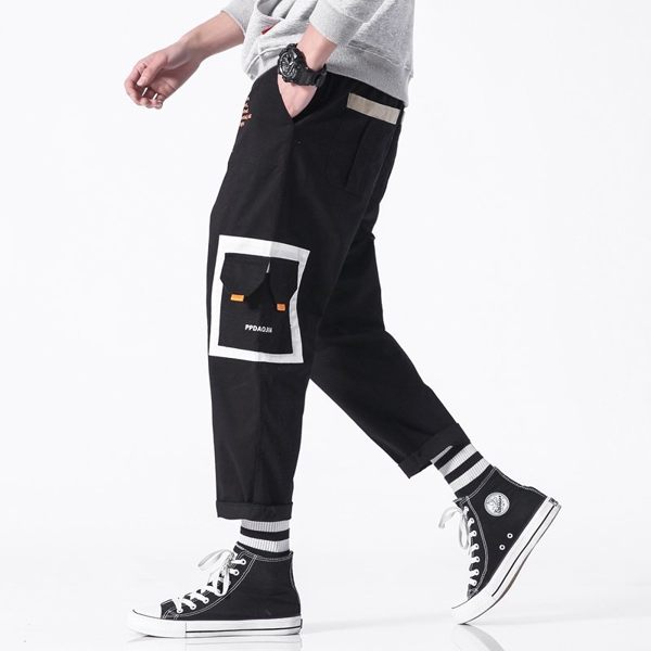 FINDSENSE 品牌2019 日本 春季 新款 休閒褲子 原創 大碼 九分褲