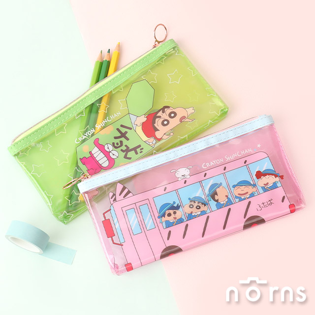 蠟筆小新果凍透明筆袋- Norns 正版授權Crayon Shinchan 文具收納 巧克比 校車