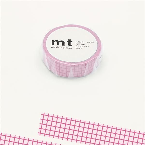 方眼・莓果慕斯 mt和紙膠帶【KAMOI mt】