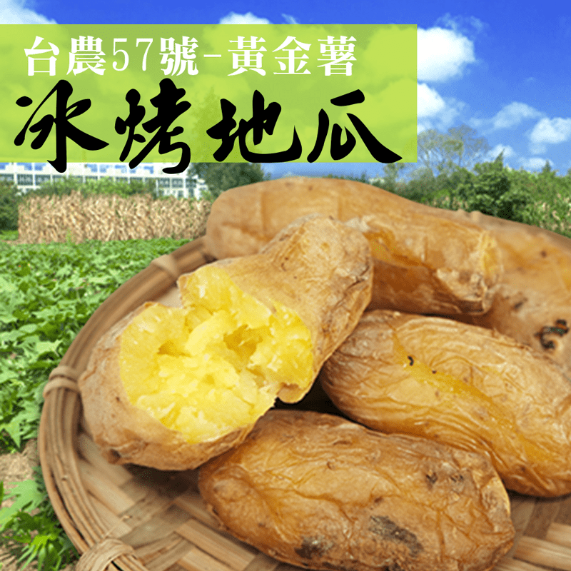 台農57號高纖冰烤地瓜，是土壤中的黃金果實，蒸熟烤熟後的地瓜更是鬆軟香甜，有豐富的膳食纖維，增加飽足感～因地瓜皮含纖維更高，可將皮洗刷乾淨後，連皮一起食用唷～不論是冰涼清爽或是熱騰騰的都超好吃！