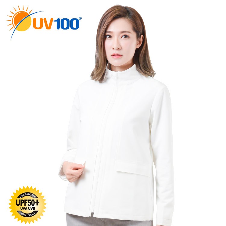 UV100 防曬 抗UV-極簡舒柔摺紋立領外套-女 - 灰黑色【AD91001】