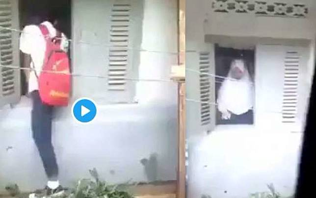 Beredar Sebuah Video Siswa Masuk Lewat Jendela dan Siswi Berhijab yang Membuat Netizen Penasaran