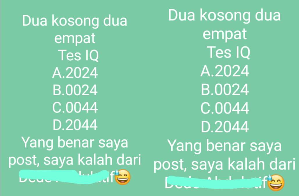 Jawaban Tes Iq Menulis Dua Kosong Dua Empat Cianjurtoday Com Line Today