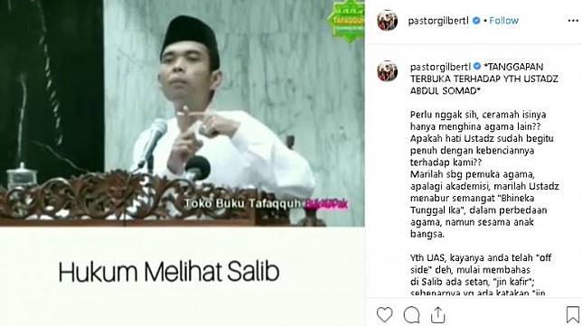 Viral Ceramah Salib Uas Pastor Gilbert Sepertinya Ustaz Udah Offside