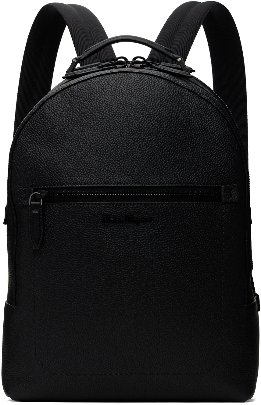 Ferragamo 黑色拉链双肩包