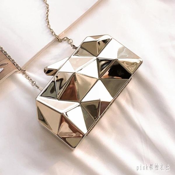 ins小包包女包2019新款個性時尚鏈條單肩包斜挎包晚宴包手拿包 qf25719【pink領袖衣社】