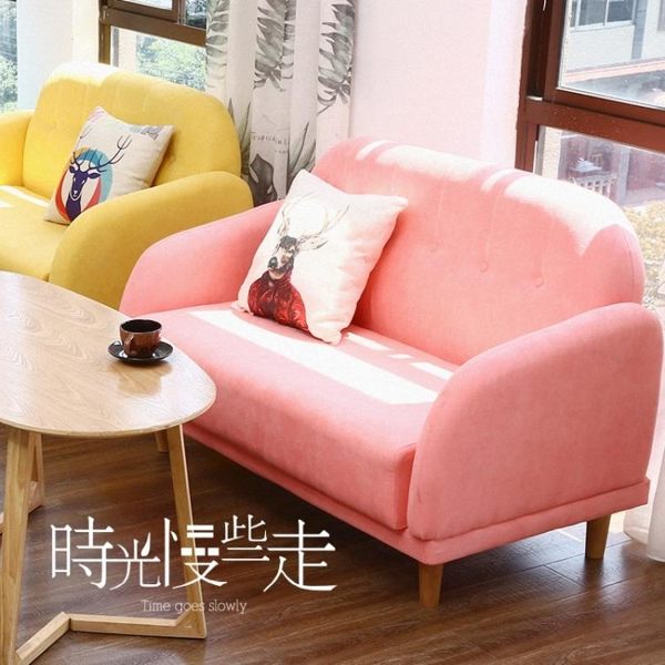 奶茶店甜品蛋糕店簡約咖啡廳桌椅組合辦公接待室洽談卡座雙人沙發ATF