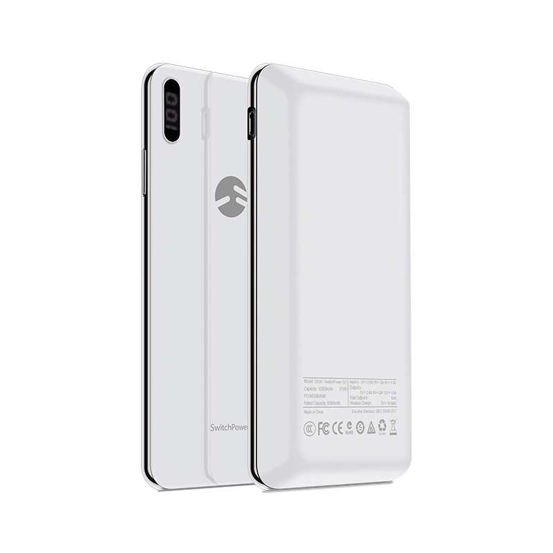 每一分能量都能精準到位市面上充斥的需標電池絕不敢採用的配置。 外觀與iPhone Xs Max外觀尺寸一模一樣，鋼琴烤漆真空電鍍如此用心的工藝。 Type-C雙向快充，二合一Type-C接口，電流可達