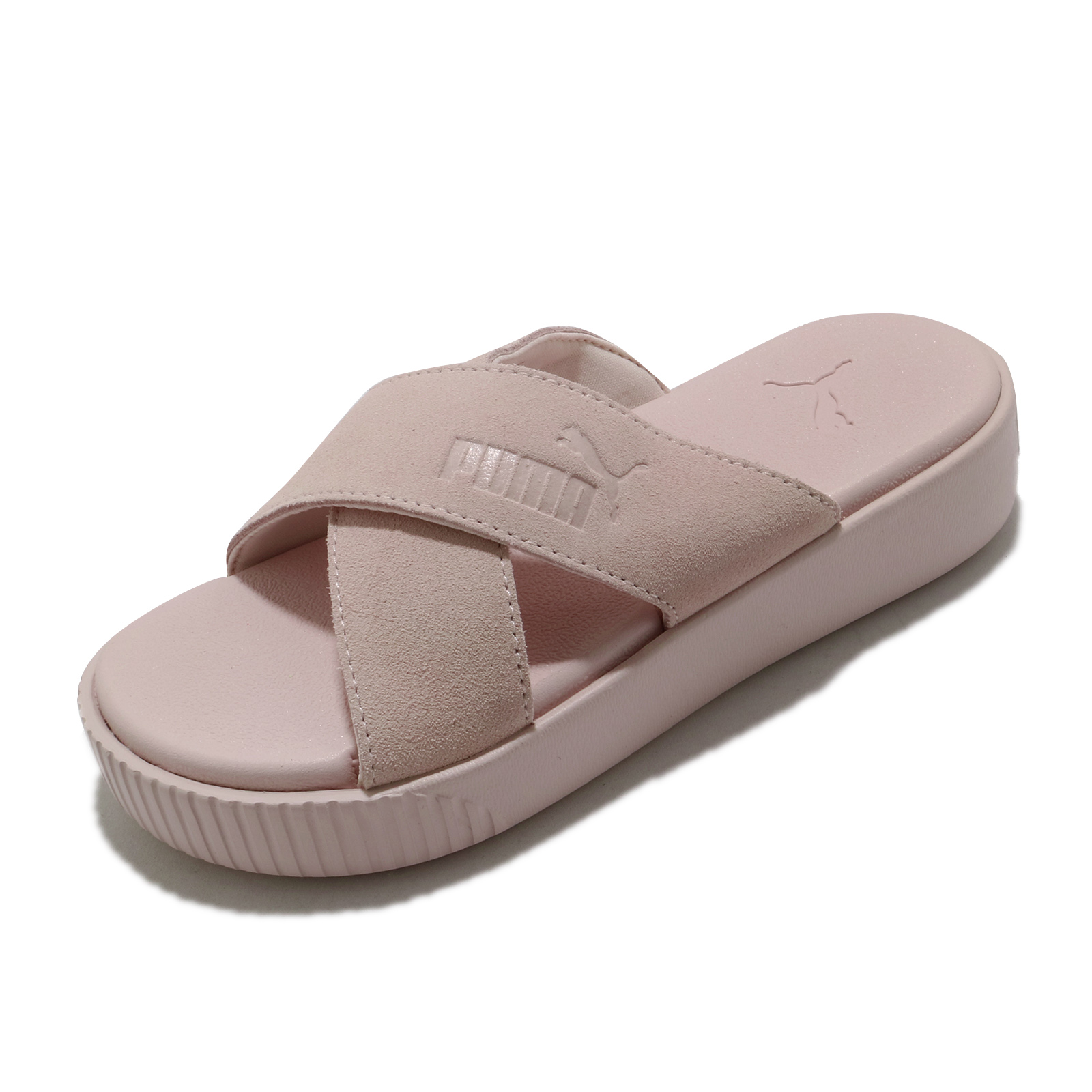 -商品型號：37510504-商品定價：1580-商品特色：這款精緻又時尚的Platform Slide Suede通過獨特而女性化的厚底涼鞋，將經典的PUMA外觀帶入拖鞋的世界。 新的鞋面構造具有精