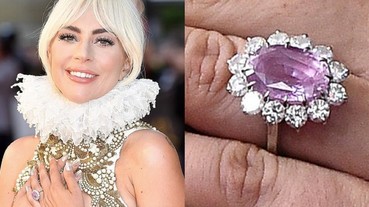 相差 17 歲男友出手豪邁！Lady Gaga 秀出百萬美元訂婚戒指 7 克拉粉鑽太閃耀貴氣！