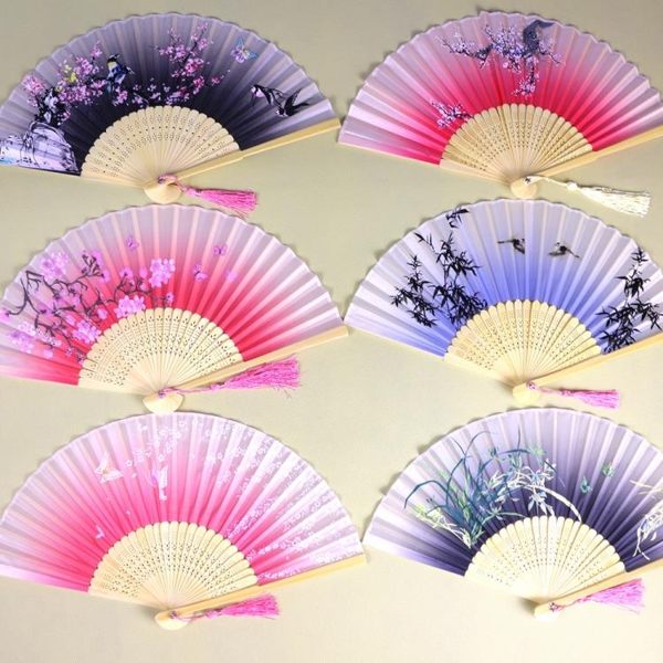 全館83折 秀色小古風扇子折扇中國風日式古典舞蹈女式古裝折疊扇復古日用扇