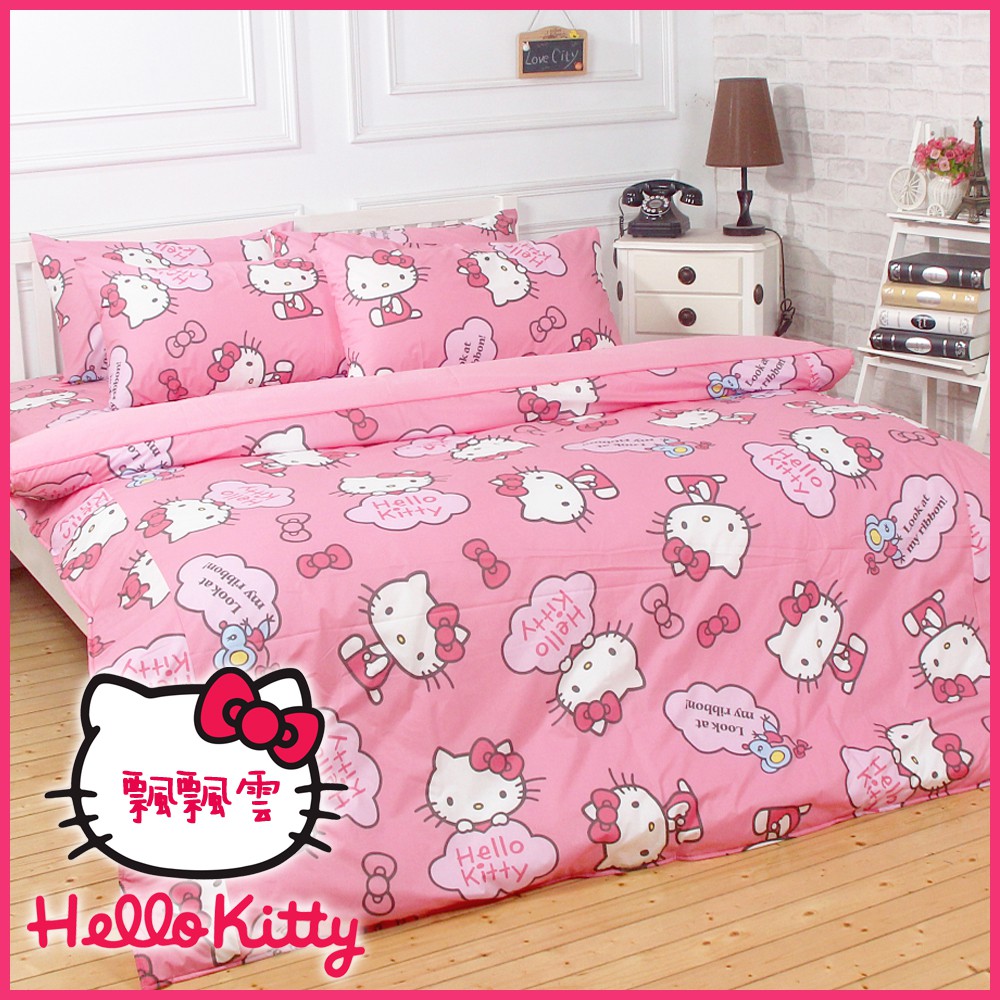 【產品特色】■日本三麗鷗授權正版產品，附有雷射標籤■質地細緻，觸感柔順，混紡棉質，輕柔耐久【產品內容】〖床包枕套組〗單人床包1件枕套1件(兩件式一組)雙人床包1件枕套2件(三件式一組)加大床包1件+枕