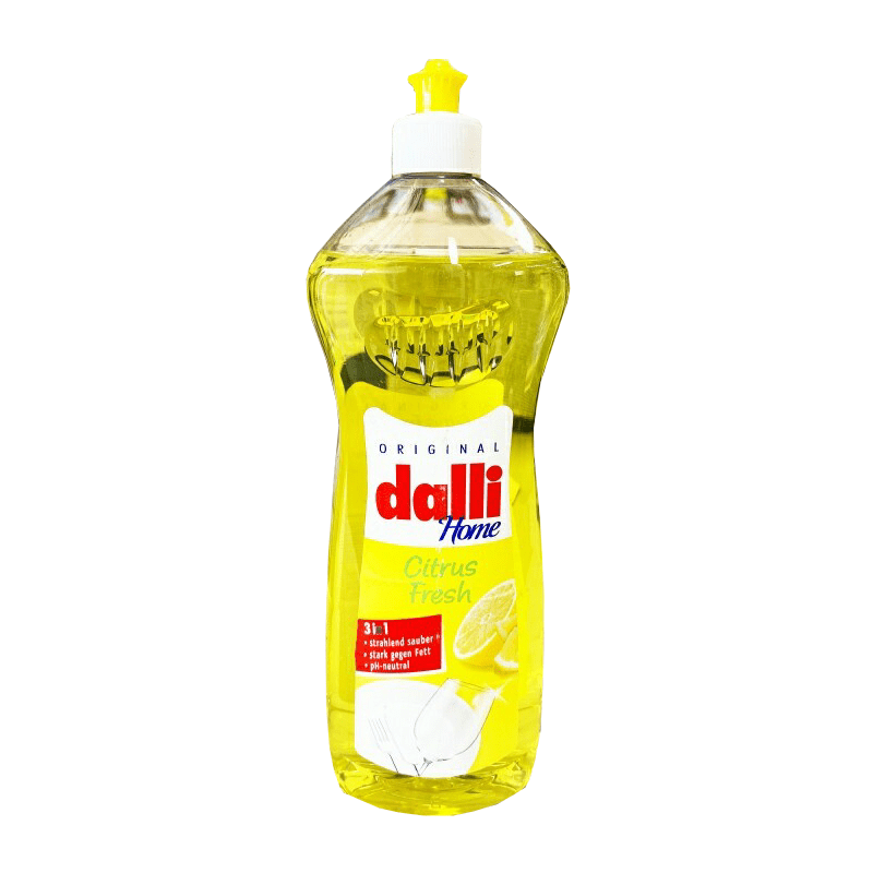 德國【dalli達麗】全效能3合1洗碗精，1000倍濃縮，用量節省！德國專業配方，高校去除油污，給您一個洗淨不費力的體驗！使用植物性成分，洗碗清潔不傷手，清新的檸檬香，輕鬆去除碗盤殘留的異味！