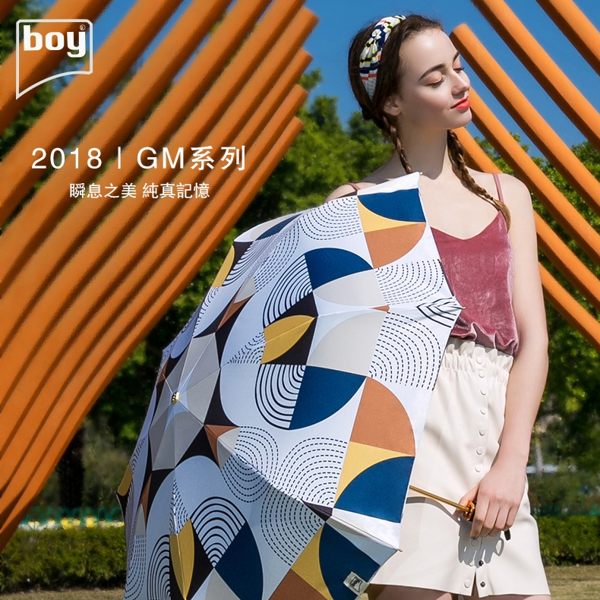 【德國boy】三折超輕黑膠防曬防潑水晴雨傘 （漣漪）