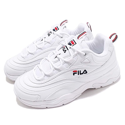 品牌: FILA型號: 4C614S112品名: Filaray KR配色: 白色 藍色特點: 運動 復古 韓版 老爹鞋 舒適 穿搭 球鞋 白 藍