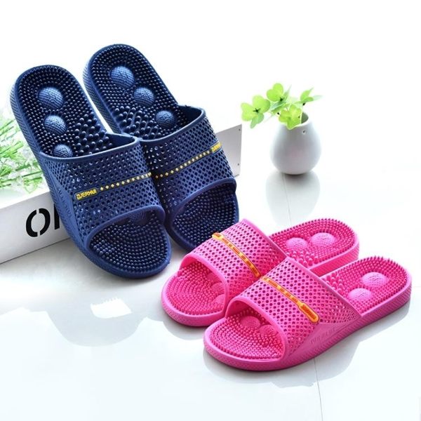 售完即止-腳底按摩拖鞋男浴室拖鞋女夏室內防滑軟底塑膠居家穴位足療鞋3-11庫存清出T