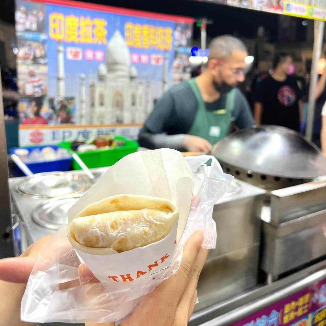 台中大慶夜市美食|印度阿三甩餅