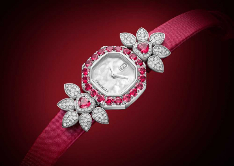 Harry Winston「Precious Valentine’s Day」情人節限量款高級珠寶腕錶，限量14只╱價格店洽（圖片提供╱Harry Winston）