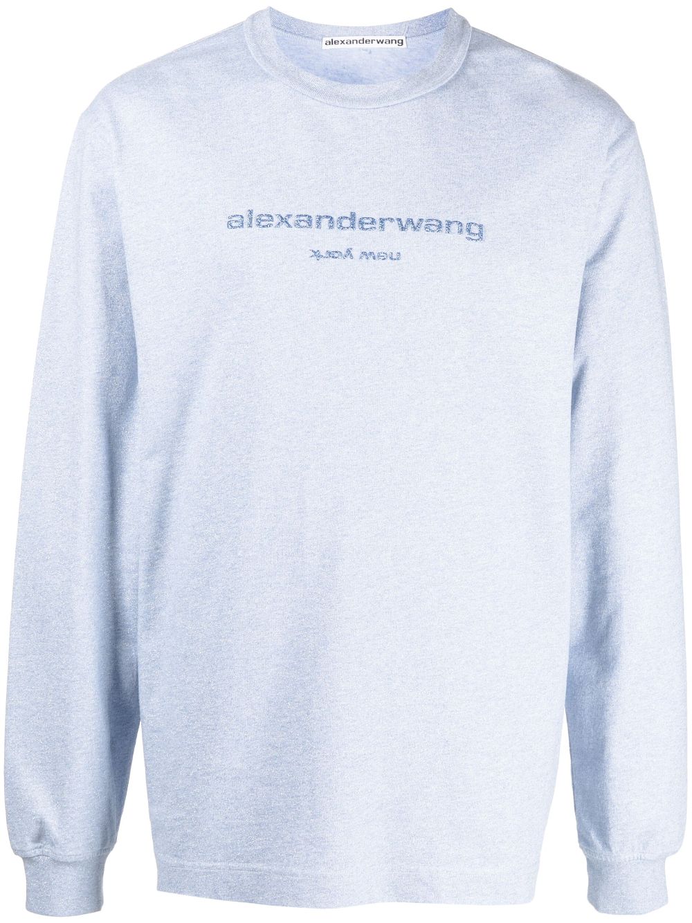 Alexander Wang - logo-print cotton T-shirt - unisex - Cotton - L - Blue