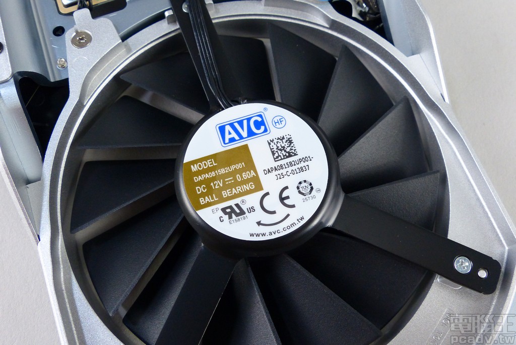 2 個 85mm 風扇廠牌與型號為 AVC DAPA0815B2UP001