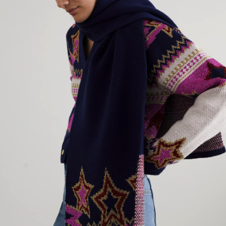 PACO RABANNE Stardust 費爾島雜色金屬感針織圍巾