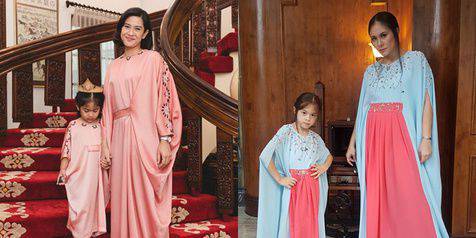 Cantik Cute, Saat Selebritis Kembaran Kaftan Dengan Putri Mereka