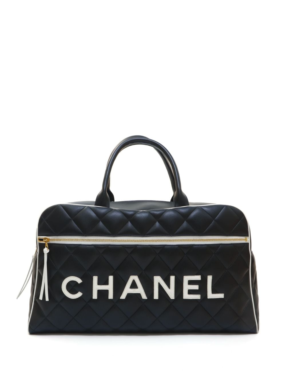 CHANEL Pre-Owned - 1995-1996 logo-embroidered travel bag - women - Calf Leather - One Size - Black
