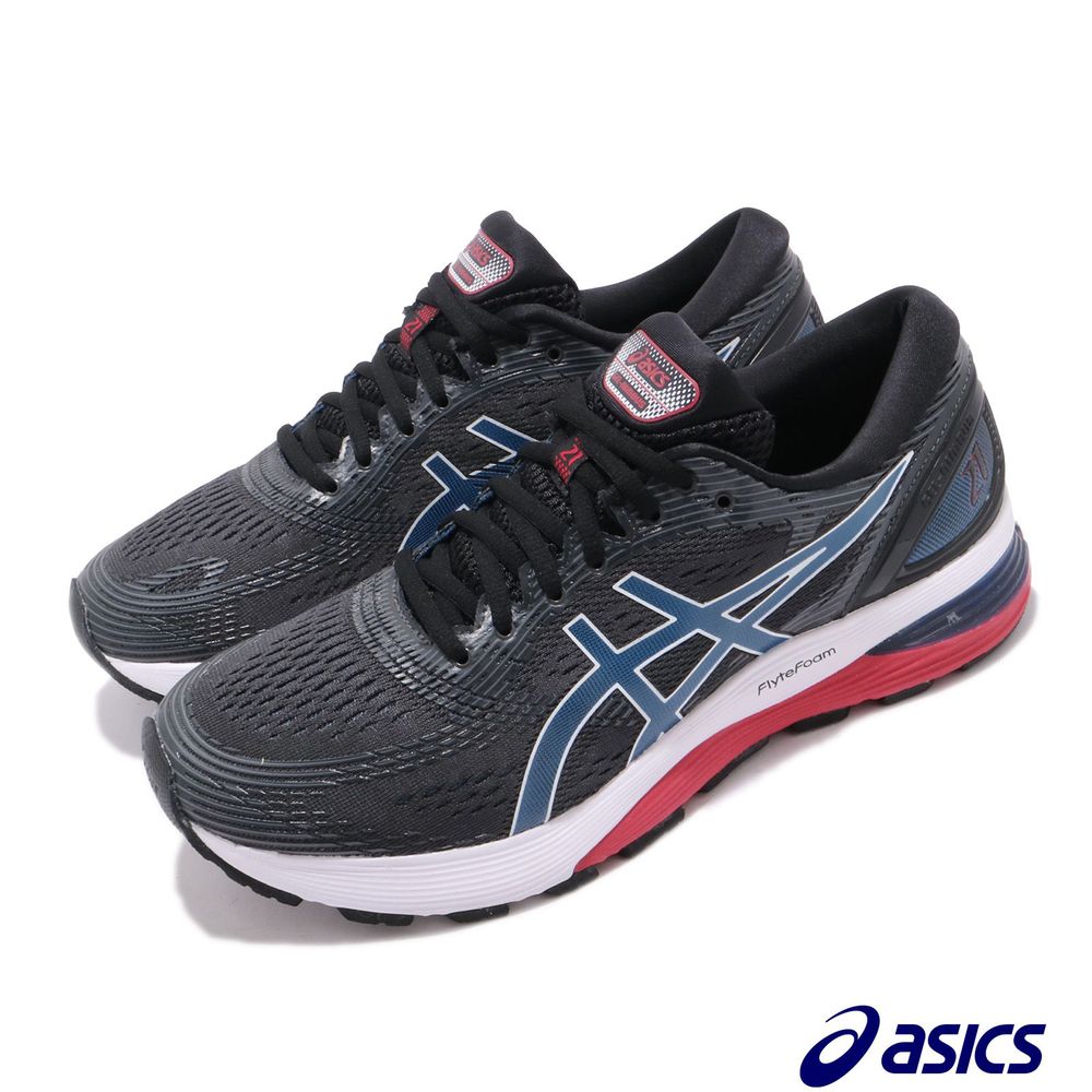 ASICS 慢跑鞋 Gel-Nimbus 21 運動 男鞋 亞瑟士 路跑 避震 透氣 舒適 球鞋 黑 藍 [1011A169005]