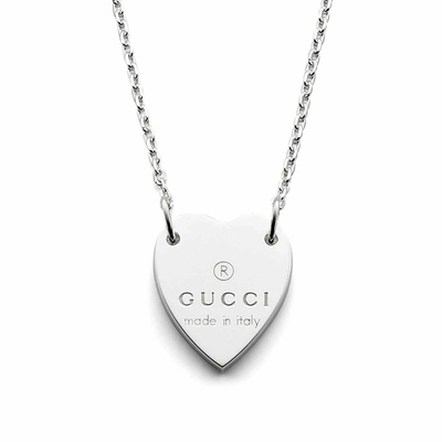 GUCCI 心型系列 愛心造型 純銀項鍊 925純銀 古馳