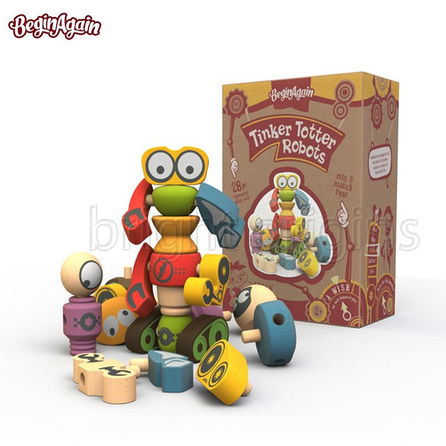 啟發孩子的創造力想像力 自由組合出獨一無二的機器人 此商品為天然環保的橡膠木手工裁割 採用天然無毒顏料上漆 孩子玩得健康,媽咪看得安心