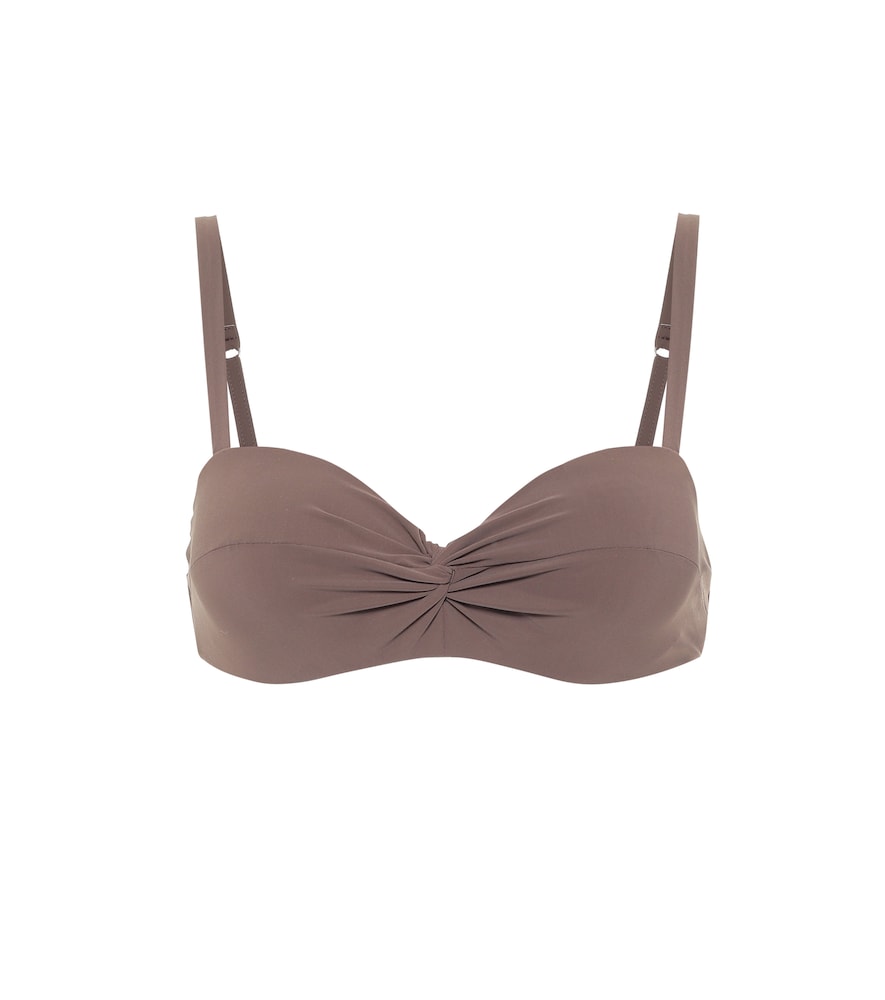 Cut to a flattering balcony style, the Basics bikini top from Karla Colletto is anything but.