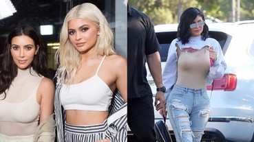 卡戴珊家族就是猛！19 歲 Kylie Jenner 肉色撕破裝上街 驕傲秀豐滿上圍超噴火！