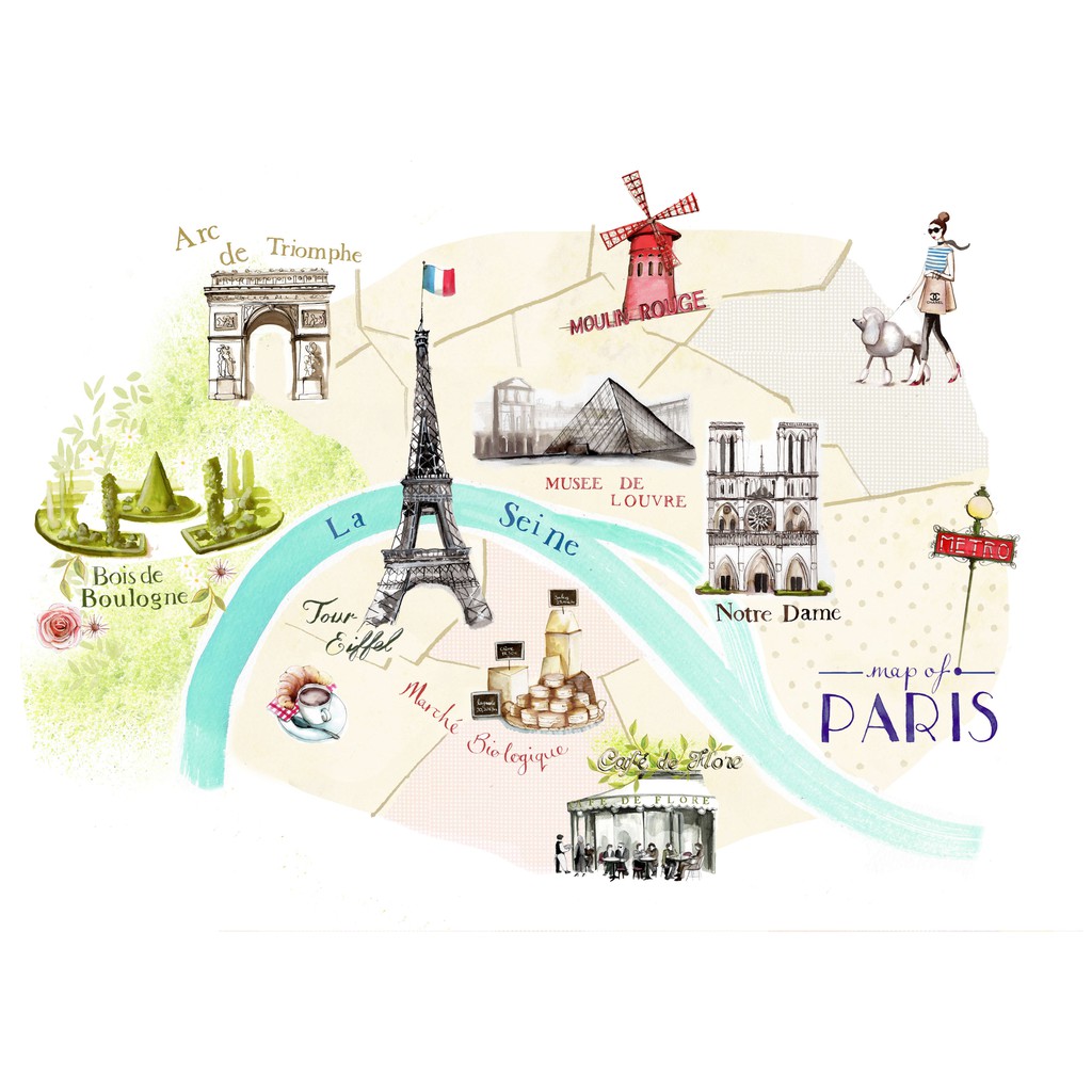 【日本Pikka Pikka】漫步巴黎 Map of PARIS / 長條加大款 | 洗臉布