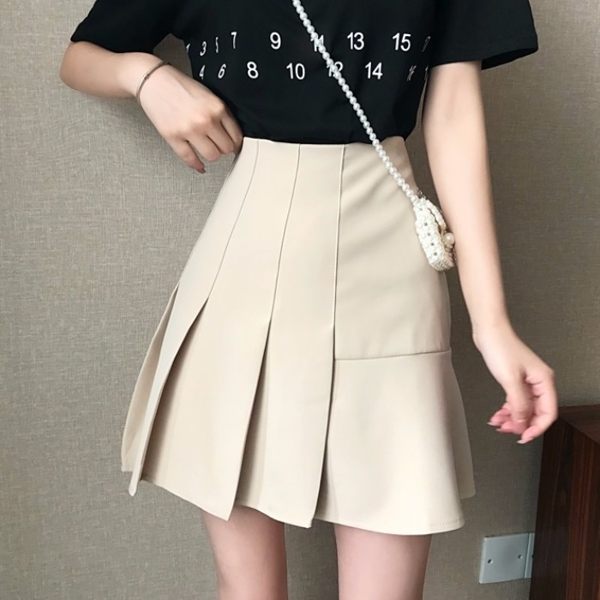 百褶裙 女夏裝2019新品韓版高腰百搭百褶裙半身裙包臀裙子顯瘦A字短裙潮