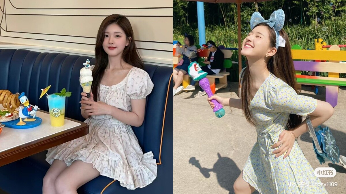 趙露思印花單品穿搭技巧5:肌膚適當留白