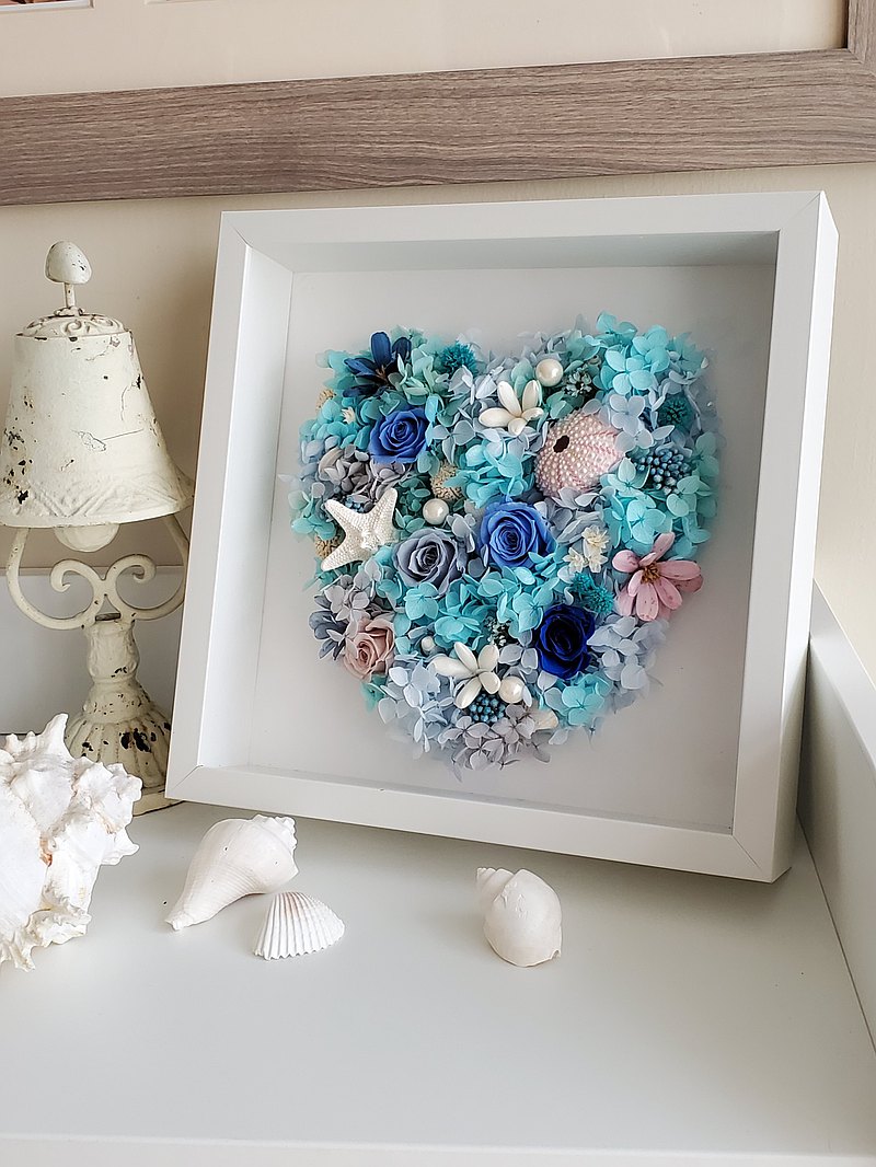 【海洋之心】永生花禮 生日/週年紀念/擺飾/情人節