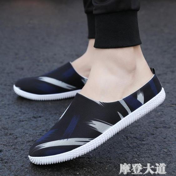 夏天男鞋子室外拖鞋男休閒半托涼鞋包頭懶人鞋涼拖時尚外穿半拖鞋