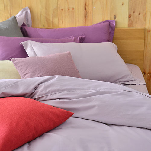 床包/單人-[素色寢具]-53101-紫色-2件式-內含1個枕套-100%純棉-台灣製-飯店民宿愛用款-(好傢在）