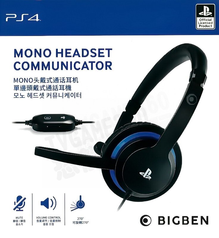 SONY BIGBEN MONO 單邊頭戴式通話耳機 配有調節音量 麥克風靜音控制器 SLEH-00566 PS4 PC。人氣店家恐龍電玩 恐龍維修中心的PlayStation4、PS4 周邊有最棒的