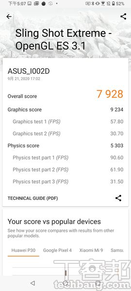 3DMark測試在此模式下獲得7,928分，在3D繪圖處理能力也同樣相當強悍。