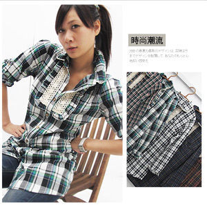 流行上衣│女裝立領多色交叉格紋反摺袖長版襯衫.熱賣單品.格子上衣.學院風.哪裡買專賣店特賣會