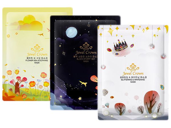 韓國 Jewel Crown~星空面膜(單片25g) 花海舒緩/黑色星空/璀璨提亮 款式可選【D790036】Pony大推，還有更多的日韓美妝、海外保養品、零食都在小三美日，現在購買立即出貨給您。