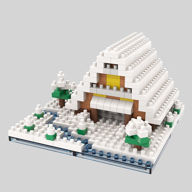 Archbrick 日本白川鄉合掌村(冬)微積木