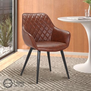 防潑水透氣PU皮座面、易於清潔 菱格紋椅背突顯不凡高尚的品位 正常使用下，結構保固一年