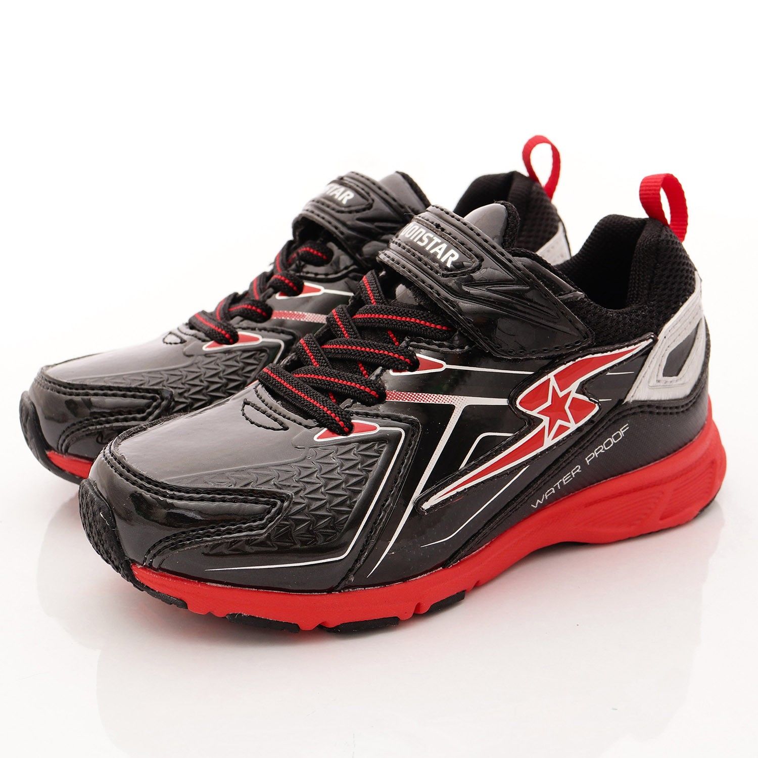 MOONSTAR - 日本月星競速機能童鞋-防潑水防滑運動鞋(中大童段)-黑