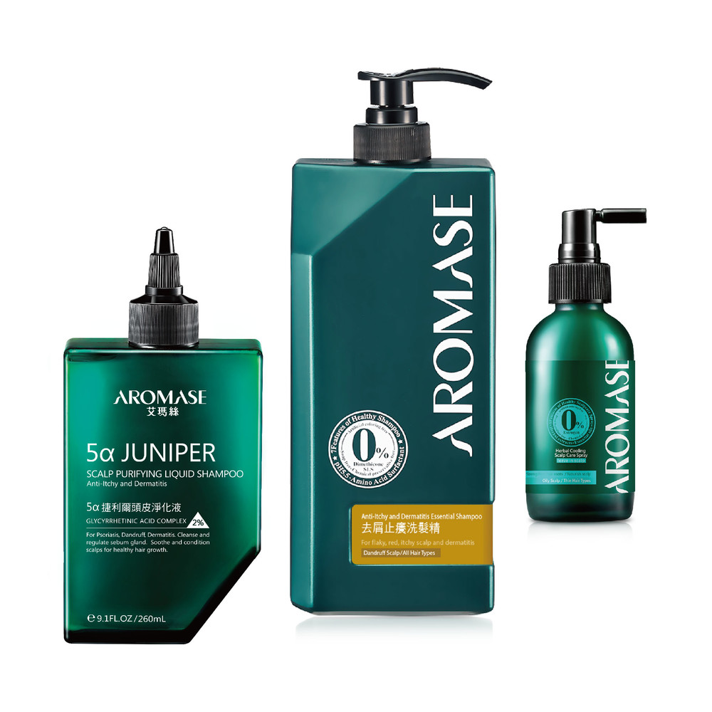 頭皮有點乾、頭皮屑嚴重，會有雪花、頭皮癢，前一天洗頭到今天約晚上7點左右會非常癢 以上這些問題要搭配哪些產品呢?艾瑪絲健髮建議您可同步找皮膚科醫生諮詢，但假若您屬於容易出油的皮屑情況，推薦搭配以下系列