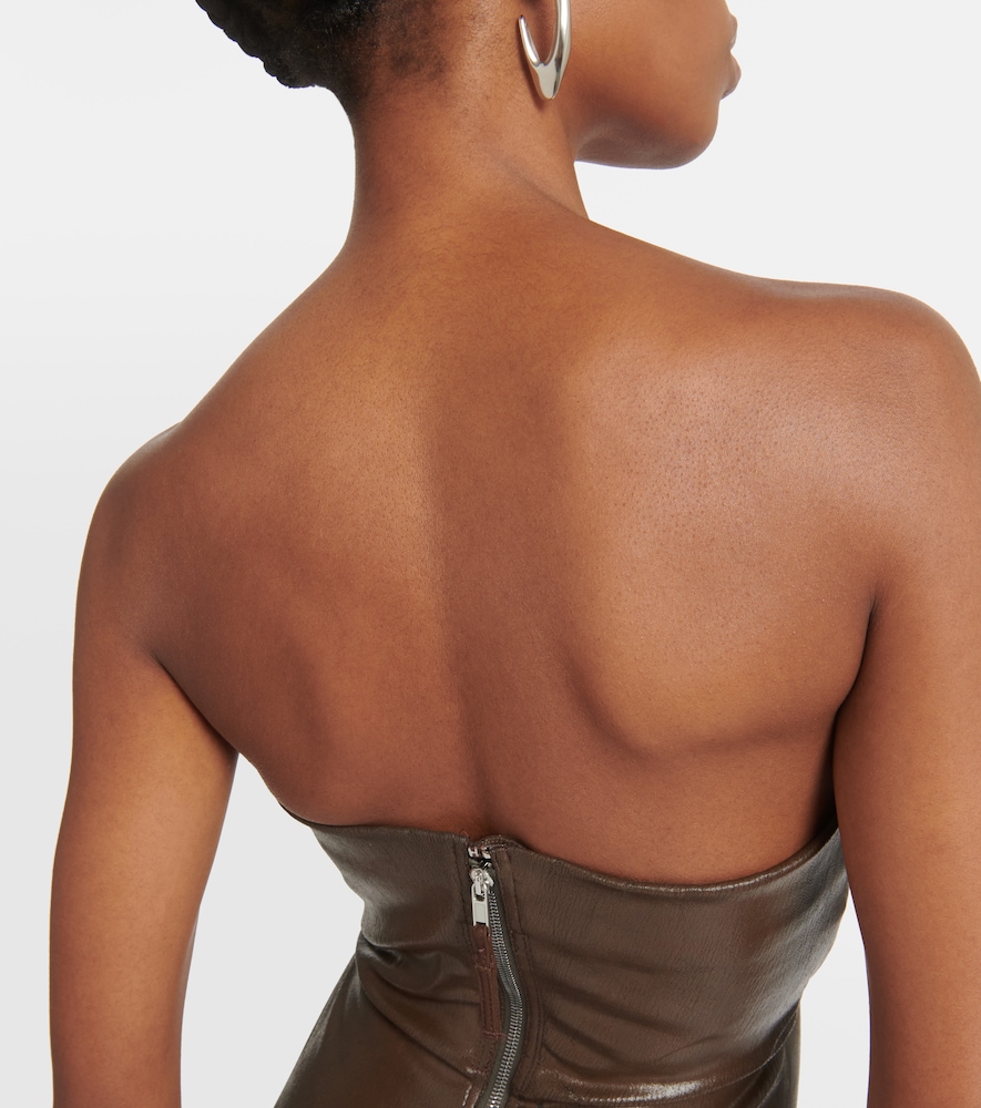 Rick Owens Strapless coated denim gown