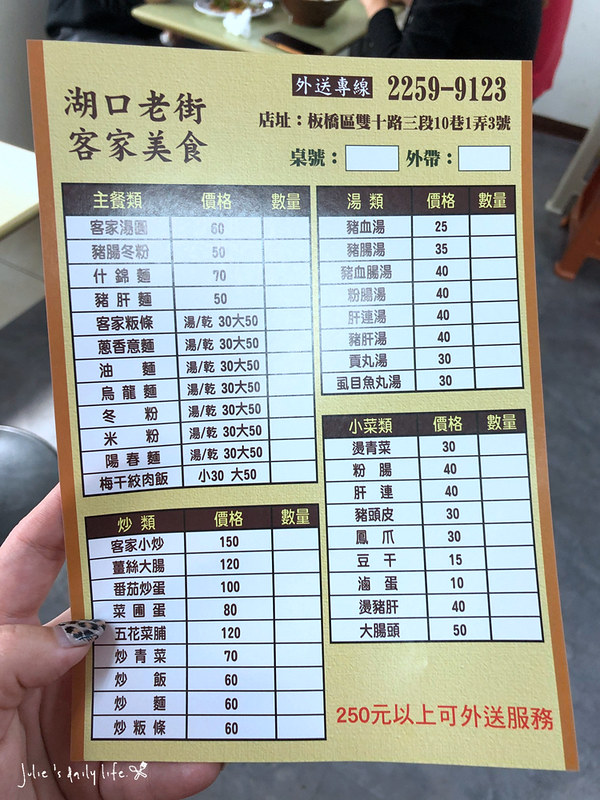 客家小炒,客家美食,客家菜,小店,巷弄美食,板橋,梅干扣肉飯,江子翠,江子翠站,湖口老街客家美食,熱炒,薑絲大腸,鹹湯圓 @跟著Julie一起走吧