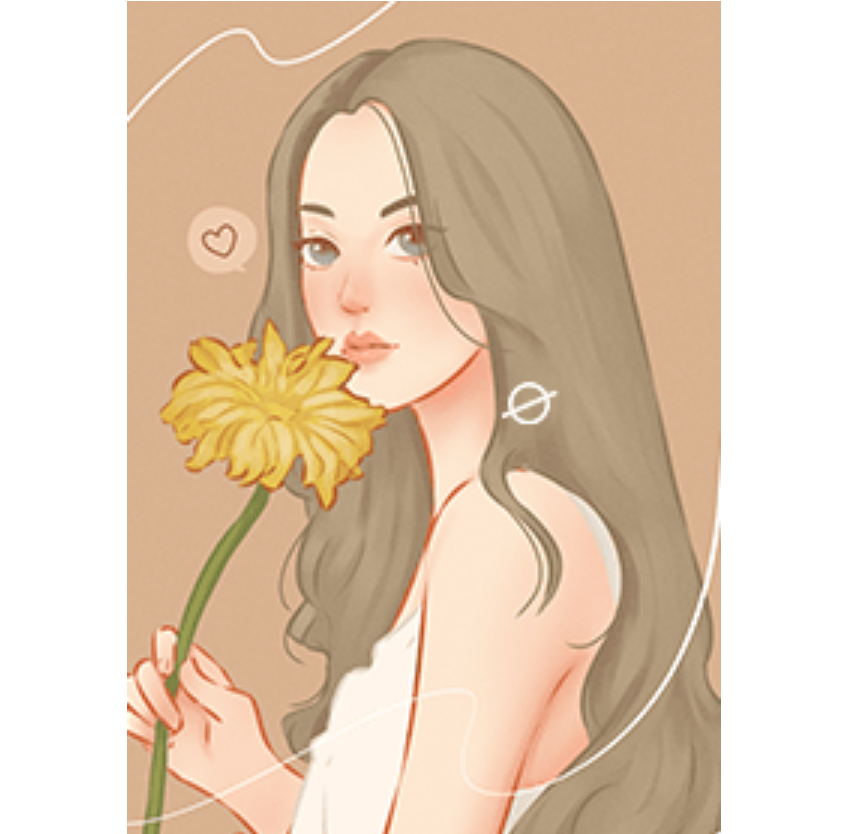 Beautiful Girl Loves Flower